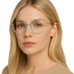 Stylowe okulary zerówki damskie niebiesko-złote elegancki lekka oprawa (2)
