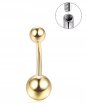 Tytanowy Kolczyk do Pępka z Kuleczkami ZŁOTY PIERCING 1,6/10/8+5
