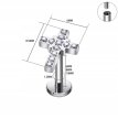 Tytanowy Kolczyk Labret PIERCING Cyrkonie KRZYŻ KRZYŻYK HELIX Lobe (3)
