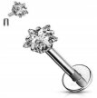 Labret Kolczyk do Ucha Kryształek SS316L 1,2/6-10/3 mm