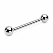 Tytanowy SREBRNY Kolczyk Sztanga Klasyczna Kuleczki PIERCING  (2)