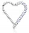 Tytanowy Kolczyk Clicker PIERCING Serce z Cyrkoniami HELIX Lobe 1,2/8