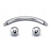 Tytanowy Kolczyk PIERCING Banan z Kuleczkami SREBRNY 1,2/6-10/3+3
