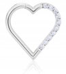 Tytanowy Kolczyk Clicker PIERCING Serce z Cyrkoniami HELIX Lobe 1,2/8