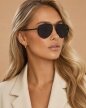 Okulary Przeciwsłoneczne Pilotki Aviator Czarne UV400 Męskie Damskie (3)