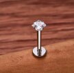 Tytanowy Kolczyk Labret PIERCING z Kwadratową cyrkonią HELIX Lobe 1,2/6-10/3 MM (3)