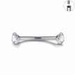 Tytanowy Kolczyk PIERCING Banan z Cyrkoniami SREBRNY (1)