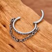 Tytanowy Kolczyk Clicker PIERCING z Łańcuszkiem Cyrkonie HELIX Lobe 1,2/8-10 (3)
