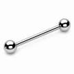 Tytanowy SREBRNY Kolczyk Sztanga Klasyczna Kuleczki PIERCING  (3)