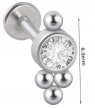 LABRET Śliczna Cyrkonia z Kuleczkami SS316L 1,2/8 (2)
