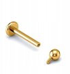 Tytanowy Kolczyk Labret z Kuleczką ZŁOTY PIERCING 1,2/6-10/2-4 mm (2)
