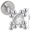 LABRET Śliczna Cyrkonia z Kuleczkami SS316L 1,2/8 (2)