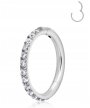 Tytanowy Kolczyk Clicker PIERCING kółko Cyrkonie Septum HELIX Lobe 1,2/8-10 MM