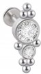 LABRET Śliczne Cyrkonie z Kuleczkami SS316L 1,2/8