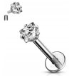 Labret Kolczyk do Ucha Kryształek SS316L 1,2/6-10/2-4 MM