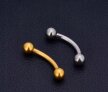 Tytanowy Kolczyk PIERCING Banan z Kuleczkami SREBRNY 1,2/6-10/3+3 (2)