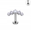 Tytanowy Kolczyk Labret PIERCING z Cyrkoniami HELIX Lobe (2)