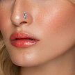 Tytanowy Kolczyk Labret PIERCING Listki Cyrkonie HELIX Lobe (2)