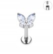 Tytanowy Kolczyk Labret PIERCING Cyrkonie Motyl Motylek HELIX Lobe (2)
