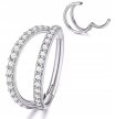 Tytanowy Kolczyk Clicker PIERCING Podwójne kółko Cyrkonie HELIX Lobe 1,2/8-10 mm