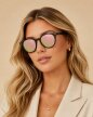 Czarne Okulary Przeciwsłoneczne Unisex Lustrzane Różowo Złote (2)