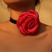 Stylowy Kwiatowy Naszyjnik Choker Z Dużym Kwiatem Róży Punk Gothic (3)