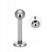 Tytanowy Kolczyk Labret z Kuleczką SREBRNY PIERCING 1,2/6-10 mm