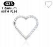 Tytanowy Kolczyk Clicker PIERCING Serce z Cyrkoniami HELIX Lobe 1,2/8 (2)