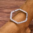 Srebrny Tytanowy Kolczyk Clicker PIERCING z Cyrkoniami HELIX Lobe 1,2/8-10 (3)