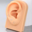 Tytanowy Kolczyk PIERCING Banan z Cyrkoniami SREBRNY (4)