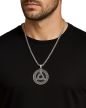Srebrny Naszyjnik Vikingów Okrągły Amulet Nordic Retro (1)