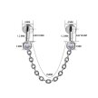Tytanowy Kolczyk Labret PIERCING z Łańcuszkiem i Kryształkami HELIX Lobe (2)