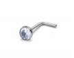 Tytanowy SREBRNY Kolczyk do Nosa z Cyrkonią NOSTRIL PIERCING 0,8/7/2-3 (2)