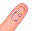 Tytanowy Kolczyk PIERCING Podkówka z Kuleczkami SREBRNY 1,2/6-10/3+3 (2)