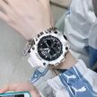 BIAŁY SPORTOWY ZEGAREK ELEGANCKI WYGLĄD GUMOWY PASEK NA PREZENT (3)