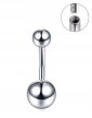 Tytanowy Kolczyk do Pępka z Kuleczkami SREBRNY PIERCING 1,6/10/8+5