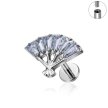 Tytanowy Kolczyk Labret PIERCING Wachlarz Cyrkonie HELIX Lobe