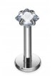 Tytanowy Kolczyk Labret PIERCING z Kwadratową cyrkonią HELIX Lobe 1,2/6-10/3 MM