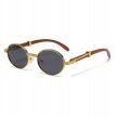 Okulary Przeciwsłoneczne Damskie Okrągłe Vintage Retro Steampunk Złote (3)