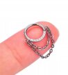 Tytanowy Kolczyk Clicker PIERCING z Łańcuszkiem Cyrkonie HELIX Lobe 1,2/8-10 (4)