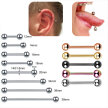  Tytanowy CZARNY Kolczyk Sztanga Klasyczna Kuleczki PIERCING (4)