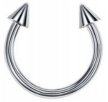 Podkówka Kolczyk do Nosa, Ucha, Wargi ze Stożkami SS316L 1,2/6-10/3+3 mm