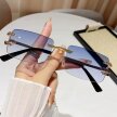 Okulary Przeciwsłoneczne Damskie bez oprawek Niebieskie Złote Prostokątne (4)