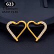 Tytanowy Kolczyk Clicker PIERCING Serce z Cyrkoniami HELIX Lobe 1,2/8 (4)