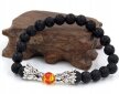 Reiki Bransoletka Podwójny Smok Kamień Wulkaniczny Budda Koralik Kulka (2)