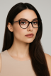 Okulary Zerówki damskie cat-eye czarno-brązowe eleganckie (8)