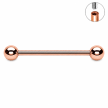  Tytanowy ROSE GOLD Kolczyk Sztanga Klasyczna Kuleczki PIERCING