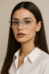 Stylowe okulary zerówki damskie niebiesko-złote elegancki lekka oprawa (10)
