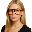 Okulary Zerówki w Panterke retro aviator unisex modne duże oprawki vintage