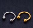 Tytanowy Kolczyk PIERCING Podkówka z Kuleczkami SREBRNY 1,2/6-10/3+3 (3)